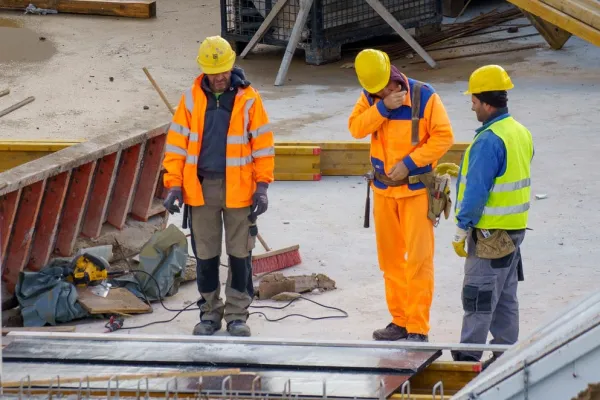 Construction workers on site