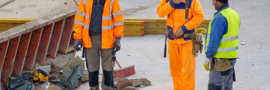 Construction workers on site